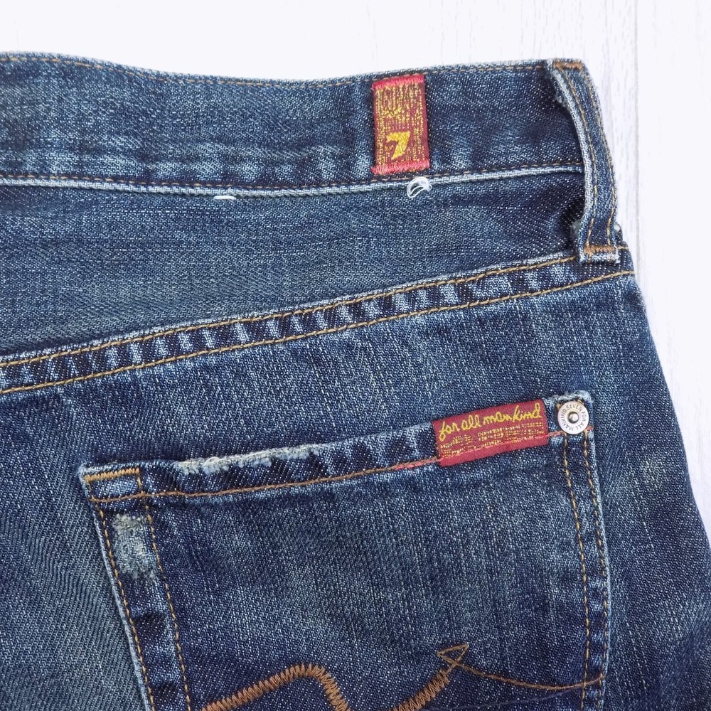 7 For All Mankind Relaxed Jeans Bootcut Mens 29 Blue Dark Wash Cotton Designer